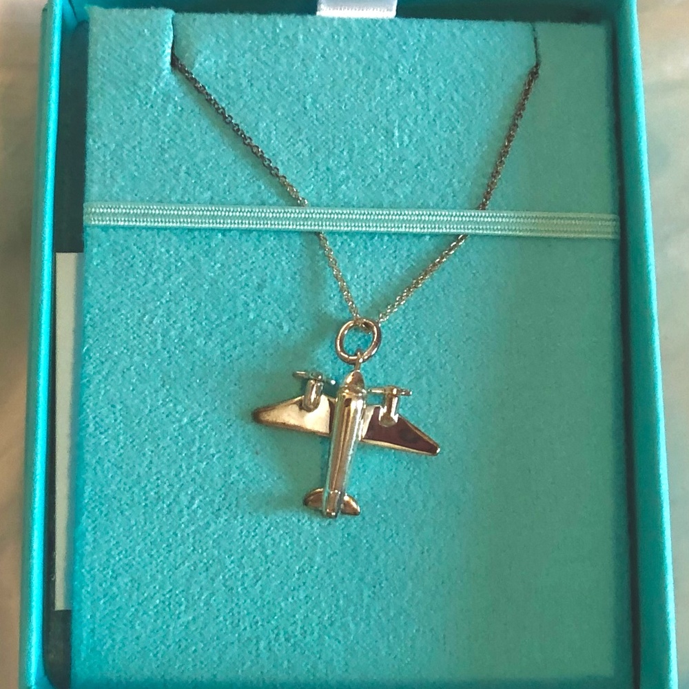 Tiffany & Co. Airplane Charm Pendant and Chain